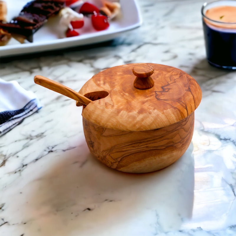 Honey / Sugar / Spices pot with Spoon and Lid